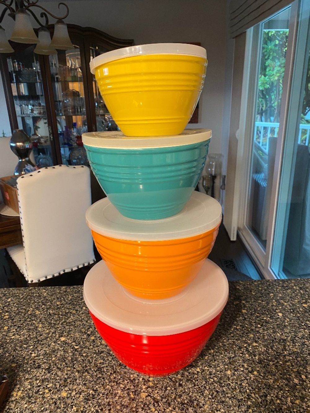 Colorful 4-Piece Melamine Nesting Mixing Bowls with Lids